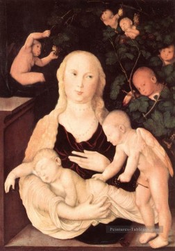 Vierge de la vigne treillis Renaissance Nu peintre Hans Baldung Peinture à l'huile